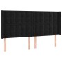 Black velvet headboard with LED 203x16x118/128 cm by vidaXL, Headboards and footboards - Ref: Foro24-3124550, Price: 161,47 €...