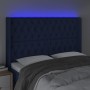 Blue fabric headboard with LED 163x16x118/128 cm by vidaXL, Headboards and footboards - Ref: Foro24-3124396, Price: 167,10 €,...