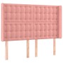 Cabecero con LED de terciopelo rosa 147x16x118/128 cm de vidaXL, Cabeceros y pies de cama - Ref: Foro24-3124535, Precio: 142,...