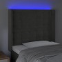 Dunkelgraues Samtkopfteil mit LED 103x16x118/128 cm von vidaXL, Kopf- und Fußteile - Ref: Foro24-3124525, Preis: 81,99 €, Rab...