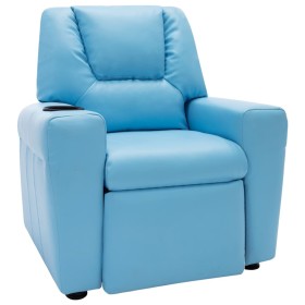 Children's recliner blue synthetic leather by vidaXL, Chairs and high chairs for children - Ref: Foro24-324045, Price: 153,99...