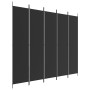 Black fabric room divider with 5 panels, 250x220 cm. by vidaXL, Room dividers - Ref: Foro24-350205, Price: 50,19 €, Discount: %