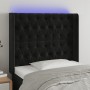 Kopfteil aus schwarzem Samt mit LED 103x16x118/128 cm von vidaXL, Kopf- und Fußteile - Ref: Foro24-3124428, Preis: 114,99 €, ...