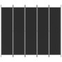 Black fabric room divider with 5 panels, 250x220 cm. by vidaXL, Room dividers - Ref: Foro24-350205, Price: 50,19 €, Discount: %