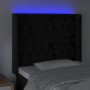 Kopfteil aus schwarzem Samt mit LED 103x16x118/128 cm von vidaXL, Kopf- und Fußteile - Ref: Foro24-3124428, Preis: 114,99 €, ...