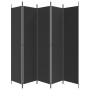 Black fabric room divider with 5 panels, 250x220 cm. by vidaXL, Room dividers - Ref: Foro24-350205, Price: 50,19 €, Discount: %