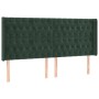 Cabecero con LED de terciopelo verde oscuro 203x16x118/128 cm de vidaXL, Cabeceros y pies de cama - Ref: Foro24-3124453, Prec...