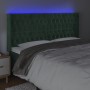 Dark green velvet headboard with LED 203x16x118/128 cm by vidaXL, Headboards and footboards - Ref: Foro24-3124453, Price: 183...