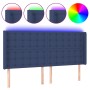 Blue fabric LED headboard 183x16x118/128 cm by vidaXL, Headboards and footboards - Ref: Foro24-3124502, Price: 148,99 €, Disc...