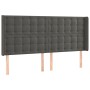 Dark gray velvet headboard with LED 163x16x118/128 cm by vidaXL, Headboards and footboards - Ref: Foro24-3124537, Price: 143,...