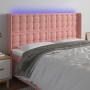 Pink velvet headboard with LED 183x16x118/128 cm by vidaXL, Headboards and footboards - Ref: Foro24-3124547, Price: 155,46 €,...