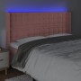 Pink velvet headboard with LED 183x16x118/128 cm by vidaXL, Headboards and footboards - Ref: Foro24-3124547, Price: 149,50 €,...