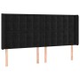 Cabecero con LED de terciopelo negro 163x16x118/128 cm de vidaXL, Cabeceros y pies de cama - Ref: Foro24-3124538, Precio: 147...