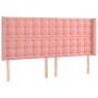 Cabecero con LED de terciopelo rosa 203x16x118/128 cm de vidaXL, Cabeceros y pies de cama - Ref: Foro24-3124553, Precio: 161,...