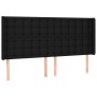 Cabecero con LED de tela negro 183x16x118/128 cm de vidaXL, Cabeceros y pies de cama - Ref: Foro24-3124498, Precio: 127,96 €,...