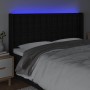 Cabecero con LED de tela negro 183x16x118/128 cm de vidaXL, Cabeceros y pies de cama - Ref: Foro24-3124498, Precio: 127,96 €,...