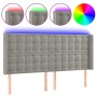 Cabecero con LED de terciopelo gris claro 163x16x118/128 cm de vidaXL, Cabeceros y pies de cama - Ref: Foro24-3124536, Precio...