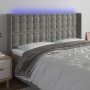 Cabecero con LED de terciopelo gris claro 203x16x118/128 cm de vidaXL, Cabeceros y pies de cama - Ref: Foro24-3124548, Precio...