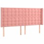 Cabecero con LED de terciopelo rosa 163x16x118/128 cm de vidaXL, Cabeceros y pies de cama - Ref: Foro24-3124541, Precio: 145,...