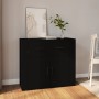 Black plywood sideboard 80x33x70 cm by vidaXL, Sideboards - Ref: Foro24-816569, Price: 76,13 €, Discount: %