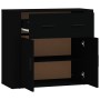 Black plywood sideboard 80x33x70 cm by vidaXL, Sideboards - Ref: Foro24-816569, Price: 76,13 €, Discount: %