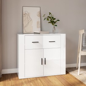 Glossy white plywood sideboard 80x33x70 cm by vidaXL, Sideboards - Ref: Foro24-816570, Price: 87,99 €, Discount: %