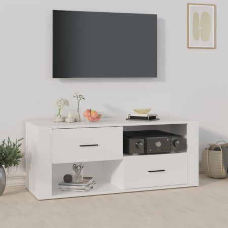 Weißer TV-Schrank aus Sperrholz, 100 x 35 x 40 cm von vidaXL, TV-Möbel - Ref: Foro24-823099, Preis: 52,28 €, Rabatt: %