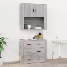 Gray Sonoma plywood wall cabinet 80x33x80 cm by vidaXL, Sideboards - Ref: Foro24-816590, Price: 88,48 €, Discount: %