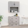 Armario de pared madera contrachapada gris Sonoma 80x33x80 cm de vidaXL, Aparadores - Ref: Foro24-816590, Precio: 88,64 €, De...