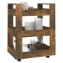 Carrito de cocina madera contrachapada roble ahumado 60x45x80cm de vidaXL, Carros de cocina y comedor - Ref: Foro24-816821, P...