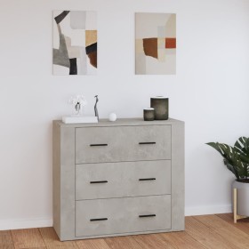 Concrete gray plywood sideboard 80x33x70 cm by vidaXL, Sideboards - Ref: Foro24-816580, Price: 100,77 €, Discount: %