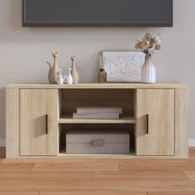 TV stand made of plywood in oak color, 100x35x40 cm by vidaXL, TV Furniture - Ref: Foro24-823094, Price: 67,99 €, Discount: %