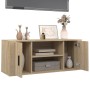 TV stand made of plywood in oak color, 100x35x40 cm by vidaXL, TV Furniture - Ref: Foro24-823094, Price: 67,99 €, Discount: %