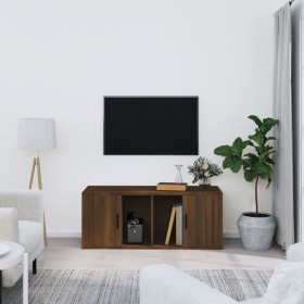 Oak brown plywood TV cabinet 100x35x40 cm by vidaXL, TV Furniture - Ref: Foro24-816807, Price: 66,99 €, Discount: %