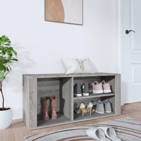 Mueble zapatero madera contrachapada gris Sonoma 100x35x45 cm de vidaXL, Zapateros y organizadores de calzado - Ref: Foro24-8...