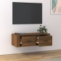 Mueble TV colgante madera contrachapada roble marrón 80x36x25cm de vidaXL, Muebles TV - Ref: Foro24-816839, Precio: 48,99 €, ...