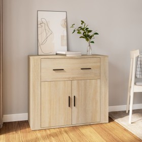 Plywood sideboard in Sonoma oak color 80x33x70 cm by vidaXL, Sideboards - Ref: Foro24-816571, Price: 71,39 €, Discount: %