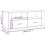 Concrete gray plywood TV cabinet 100x35x40 cm by vidaXL, TV Furniture - Ref: Foro24-816812, Price: 71,60 €, Discount: %