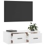 Wall-mounted TV stand in glossy white wood, 80x36x25 cm by vidaXL, TV Furniture - Ref: Foro24-816834, Price: 41,14 €, Discoun...