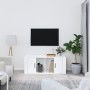 Mueble de TV madera contrachapada blanco brillo 100x35x40 cm de vidaXL, Muebles TV - Ref: Foro24-816802, Precio: 62,04 €, Des...