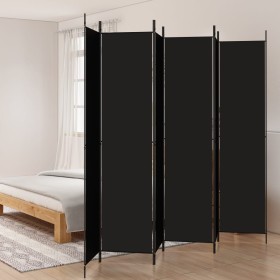 Divider screen with 6 black fabric panels 300x220 cm by vidaXL, Room dividers - Ref: Foro24-350209, Price: 69,99 €, Discount: %