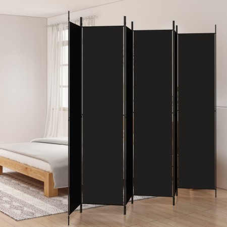 Divider screen with 6 black fabric panels 300x220 cm by vidaXL, Room dividers - Ref: Foro24-350209, Price: 56,62 €, Discount: %