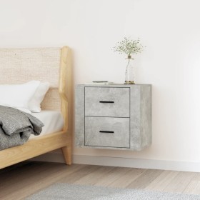 Wall-mounted bedside table in concrete gray color, 50x36x47 cm by vidaXL, Lockers and storage cabinets - Ref: Foro24-816860, ...