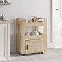 Carrito de cocina madera contrachapada color roble 60x45x80 cm de vidaXL, Carros de cocina y comedor - Ref: Foro24-816827, Pr...