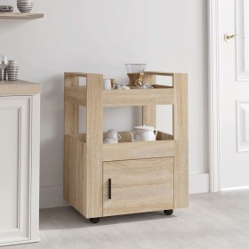 Oak-colored plywood kitchen cart 60x45x80 cm by vidaXL, Kitchen and dining carts - Ref: Foro24-816827, Price: 86,99 €, Discou...