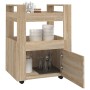 Carrito de cocina madera contrachapada color roble 60x45x80 cm de vidaXL, Carros de cocina y comedor - Ref: Foro24-816827, Pr...