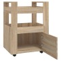 Carrito de cocina madera contrachapada color roble 60x45x80 cm de vidaXL, Carros de cocina y comedor - Ref: Foro24-816827, Pr...