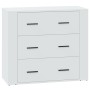 Aparador de madera contrachapada blanco 80x33x70 cm de vidaXL, Aparadores - Ref: Foro24-816576, Precio: 105,62 €, Descuento: %