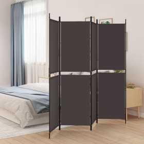 Divider screen with 4 brown fabric panels 200x180 cm by vidaXL, Room dividers - Ref: Foro24-350215, Price: 35,99 €, Discount: %