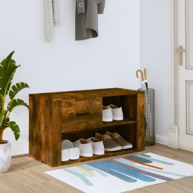 Smoked oak plywood shoe cabinet 80x35x45 cm by vidaXL, Shoe racks and shoe organizers - Ref: Foro24-816757, Price: 60,99 €, D...